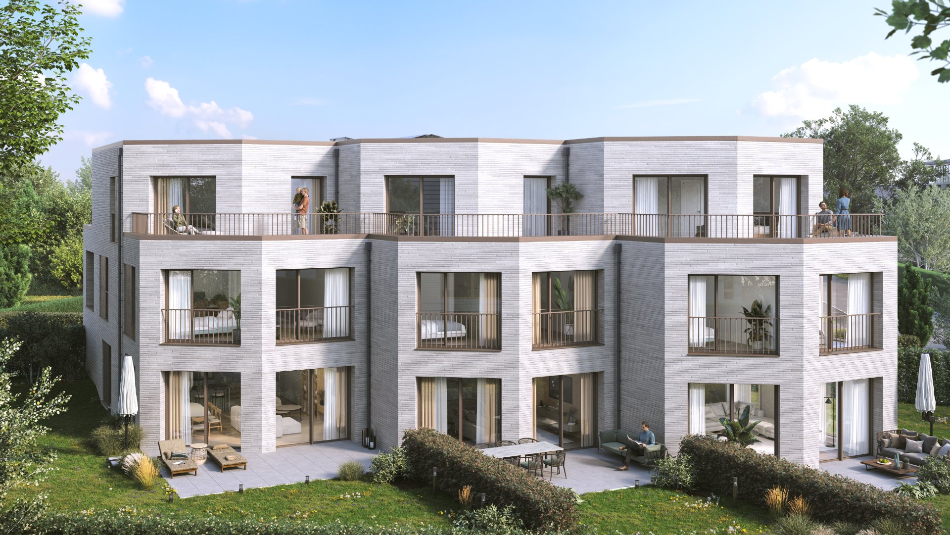 Façades et jardins côté sud